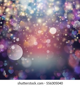 Heart bokeh background. Valentine s day background. EPS 10 vector file included