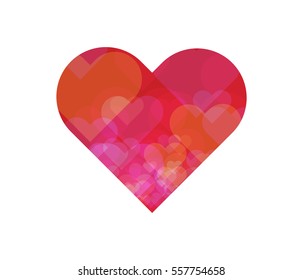 Heart with bokeh light. vector background