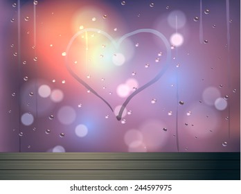 heart and bokeh on mirrorvector abstract background for use as card,brochure,banner,in wedding or valentine's day