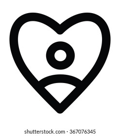 Heart Bold Line Vector Icon