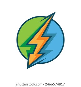 Heart Bolt Logo Vektorgrafik Abstract