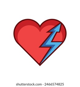 Vector de logotipo de perno de corazón abstracto