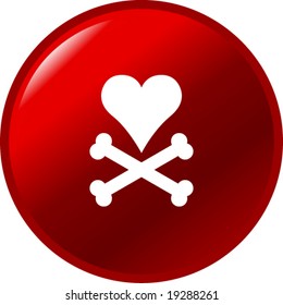 heart and bones button