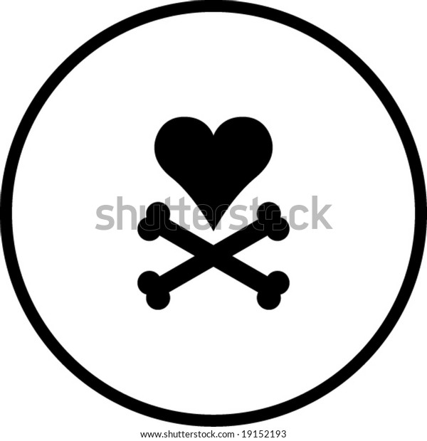 Heart Bones Symbol Stock Vector Royalty Free 19152193