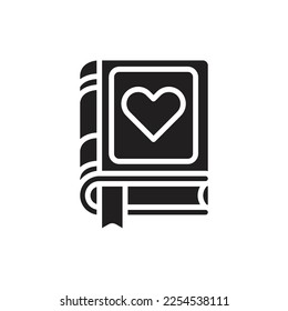 Heart Book Filled Icon Vector Illustration
