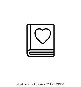 Heart book icon illustration isolated vector sign symbol Love Book icon diary vector glyph flat icon Heart book icon illustration isolated vector sign symbol