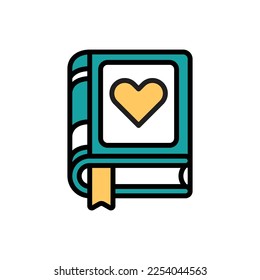 Ilustración vectorial del icono del libro del corazón