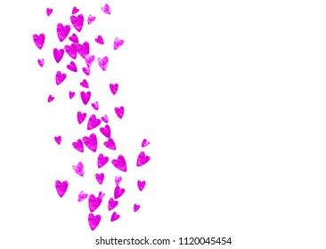 Heart Border Background Pink Glitter Valentines Stock Vector (Royalty ...