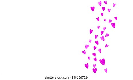 Heart Border Background Pink Glitter Valentines Stock Vector (Royalty ...