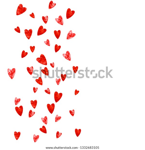 Heart Border Background Pink Glitter Valentines Stock Vector (Royalty ...