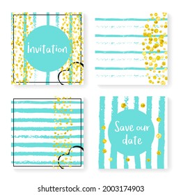 Heart Border. Glowing Cover. Golden Magic Card. White Carnival Illustration. Turquoise Abstract Paint. Festive Painting. Decoration Stardust Set. Stripe Heart Border