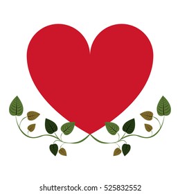 heart with border ivy of leaves