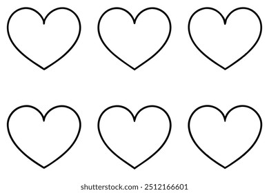 Heart Border Line Art Delicate Heart-Themed Sketch