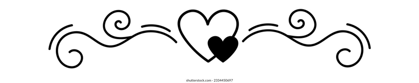 Heart Border Ornament Vector Illustration