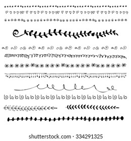 heart border ornaments vector fingers drawn vector line edge set and design element heart border ornaments vector line white vegetation flower group community black abstract edge pile single leaf draw