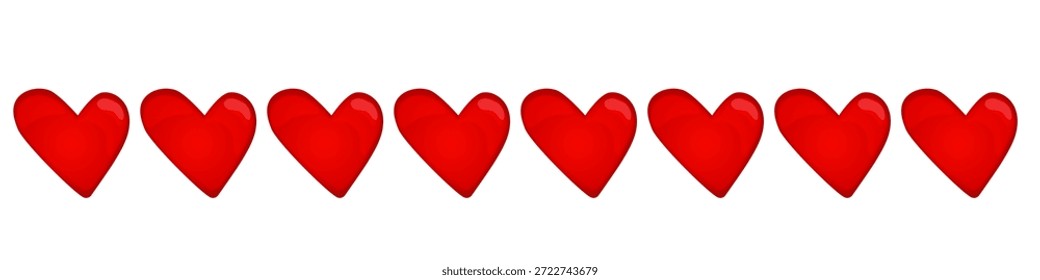 Herzrand einfach süß rot Herz-Teiler. Herzen für Valentinstag Einladungskarten und Seite Dekoration.