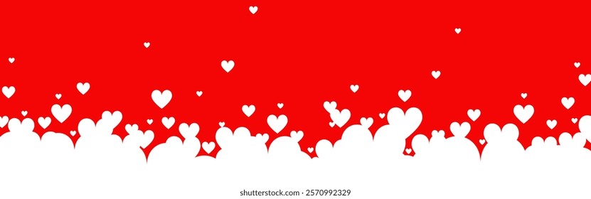 Heart border, Valentine's Day banner with hearts