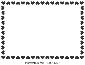 Heart Border, Valentine's Day, Love Border, Photo Frame, Red Heart Border Background, Valentine's Day Card Background, Heart Icon Vector Background