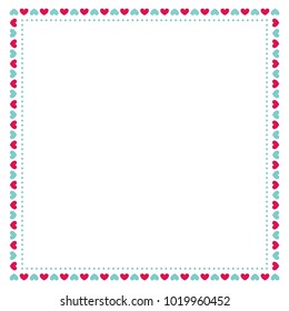 Heart Border, Valentine's Day, Love Border, Photo Frame, Red Heart Border Background, Valentine's Day Card Background, Heart Icon Vector Background