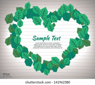 Heart Border Vector Leaf Shape