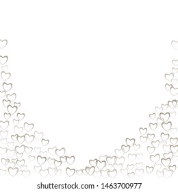 Heart border which consists of isolated elements. Modern style with beautiful elements in heart border 