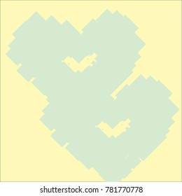 Heart border which consists of isolated elements. Modern style with ethnic elements in  heart border. Can be used as print, wallpaper, cards, valentine cards, logo, background.