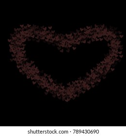 Heart border which consists of isolated elements. Modern style with beautiful elements in heart border. Can be used as print, wallpaper, cards, valentine cards, logo, background and etc.