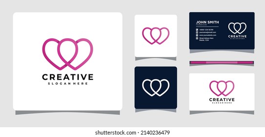 Heart Bound Logo Template With Business Card Design Inspiration