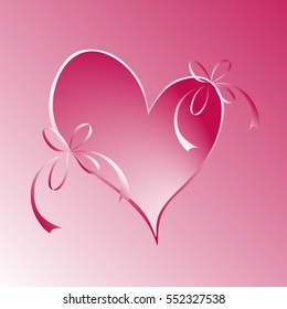 Heart with bouquet of bows. Design element for Valentine's Day. Vector illustration