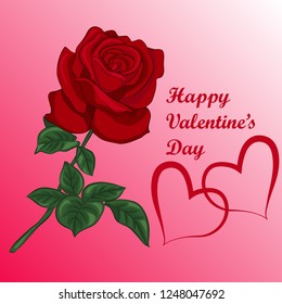 Heart with bouquet of roses. Design element for Valentine's Day. Vector illustration