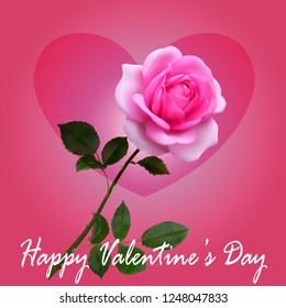 Heart with bouquet of roses. Design element for Valentine's Day. Vector illustration