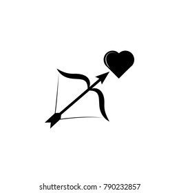 heart and bow and arrow icon. Lovers icon. Wedding element icon. Premium quality graphic design. Signs, symbols collection icon for websites, web design, mobile, info graphics on white background