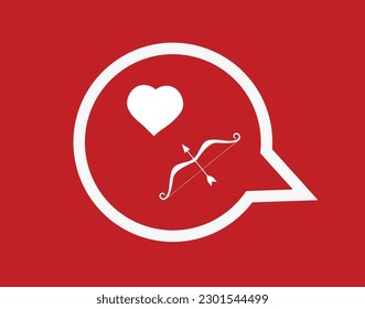 heart, bow and arrow inside a comic bubble to use as an emoticon