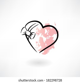 heart and a bow grunge icon