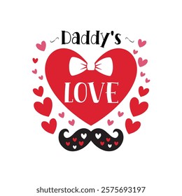 Heart with Bow Love Typography Valentine’s Day Design