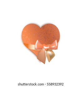 heart with a bow on a white background, vector illustration