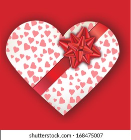 heart with a bow from ribbon