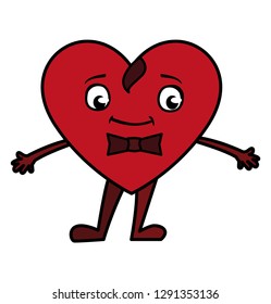 heart with bowtie emoticon character