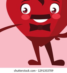 heart with bowtie emoticon character