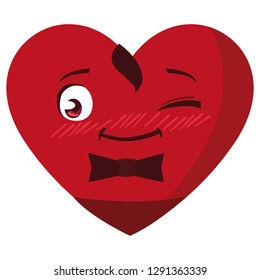 heart with bowtie emoticon character