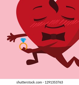 heart with bowtie emoticon and engagement ring