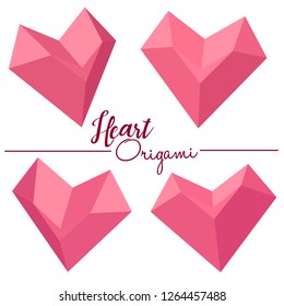 heart box design 3d origami style vector illustration