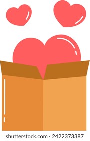 heart box flat icon various love