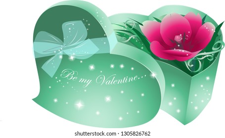 Heart box with flower