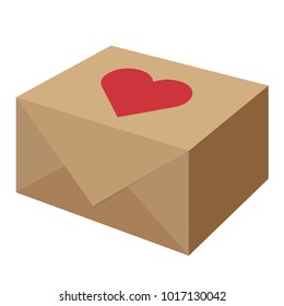 Heart Box Vector. Free Space For Text. Wallpaper. Background.