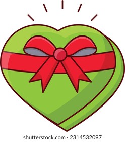 ilustración del vector de la caja del corazón sobre un fondo transparente. Símbolos de calidad superior. Iconos planos de línea vectorial para el diseño de conceptos y gráficos.