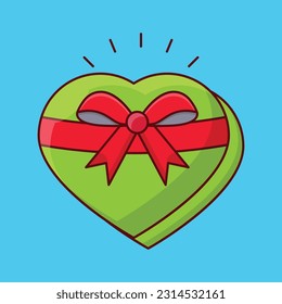 ilustración del vector de la caja del corazón sobre un fondo transparente. Símbolos de calidad superior. Iconos planos de línea vectorial para el diseño de conceptos y gráficos.