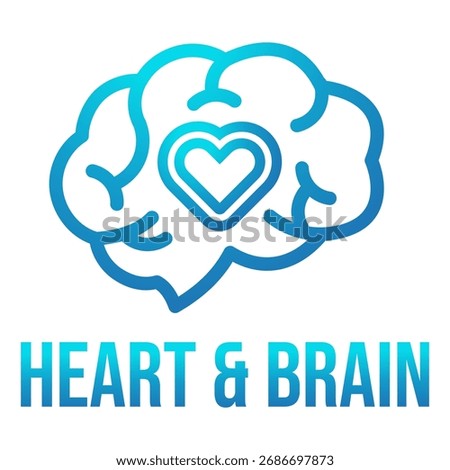 heart and brain flat minimalist logo design