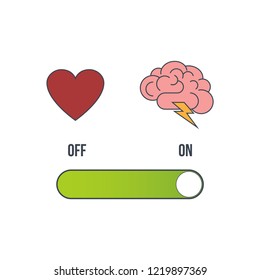 Heart and brain selection button 