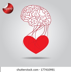 Heart And Brain Vector Icon